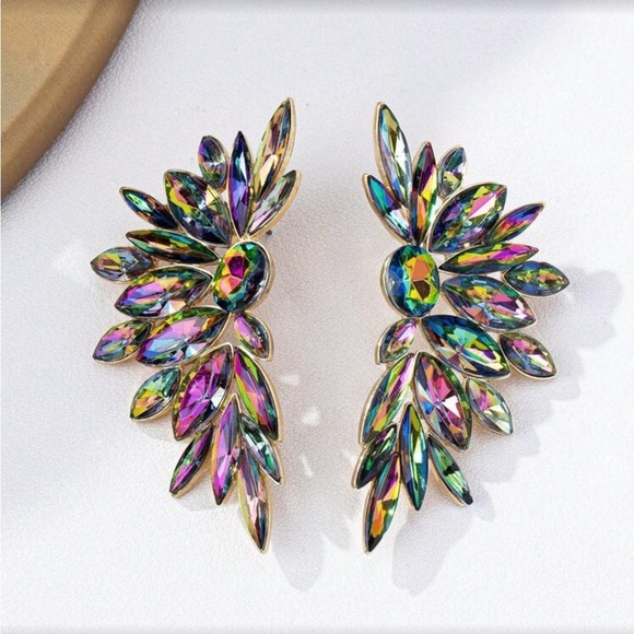 ✨NEW Elegant Multicolor Crystal Statement Earrings - Picture 2 of 5